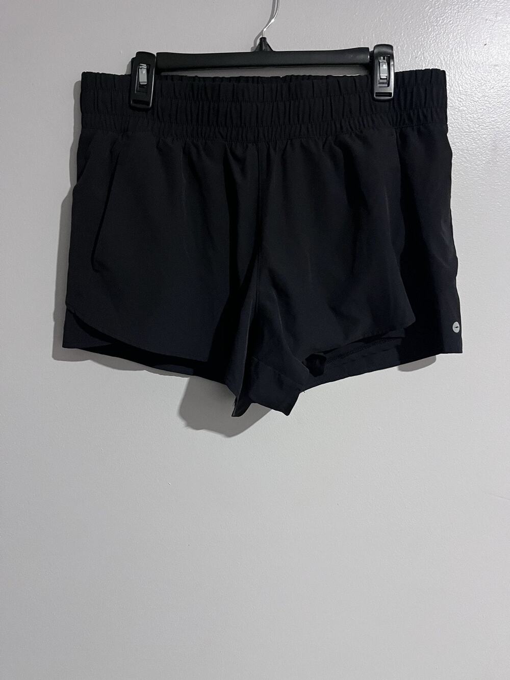 Avia Shorts Womens L Black Athletic 3in Inseam Elastic Waist Pockets Stretch